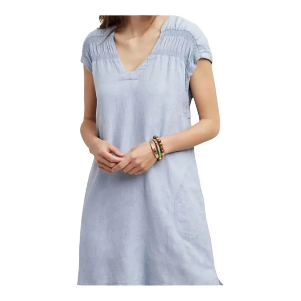 Anthropologie Maeve Paz Tunic Chambray Shift Dress